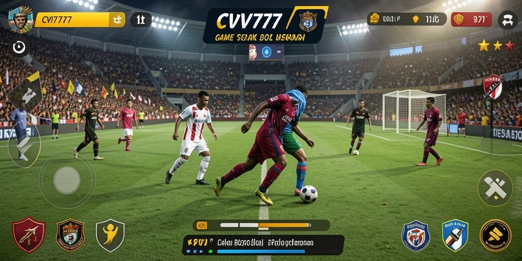 Antarmuka utama <strong>CV777</strong> yang menampilkan gameplay sepak bola yang mendebarkan.