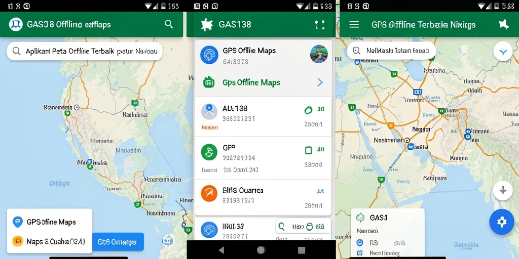 Screenshot utama GAS138 menampilkan antarmuka GPS Offline Maps yang intuitif.