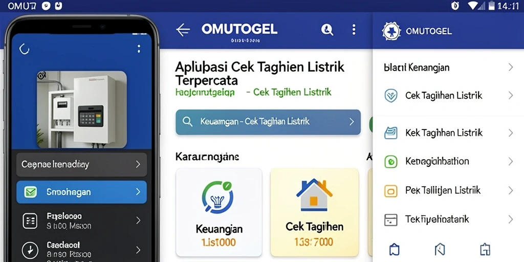 Tampilan aplikasi OMUTOGEL untuk cek tagihan listrik.