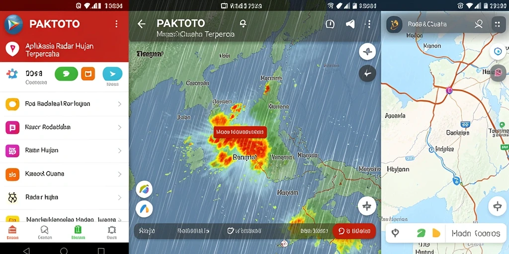 Tampilan antarmuka PAKTOTO yang menampilkan fungsi Radar Hujan.