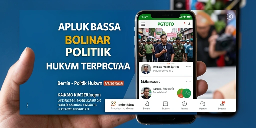 Tampilan antarmuka aplikasi PGTOTO dengan berita politik hukum terkini.