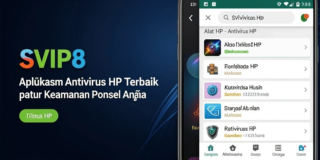 Antarmuka pengguna SVIP8 dengan fitur pemindaian dan perlindungan yang canggih.